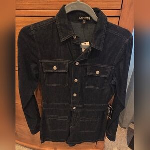 NWT Express Women’s Dark Denim Shortall - Dark Blue, XS